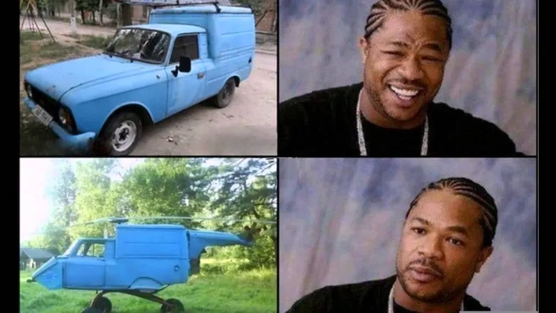 The iconic putting a tv in your tv joke