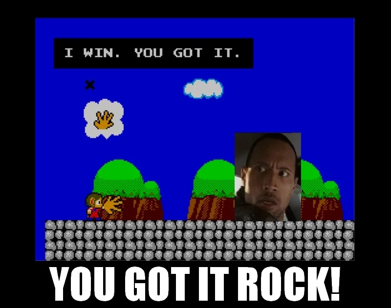 The iconic the rock you rock meme
