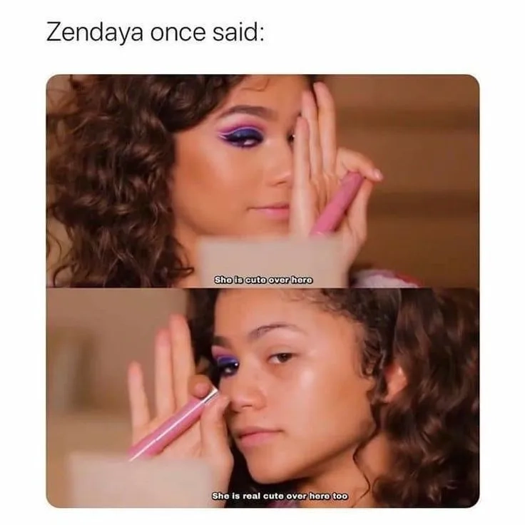 A relatable zendaya rue meme moment