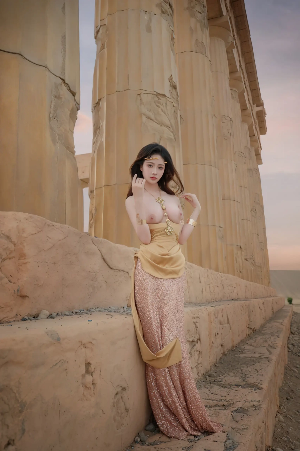 Thailand girl photo melts tropical silk and golden dripping passion